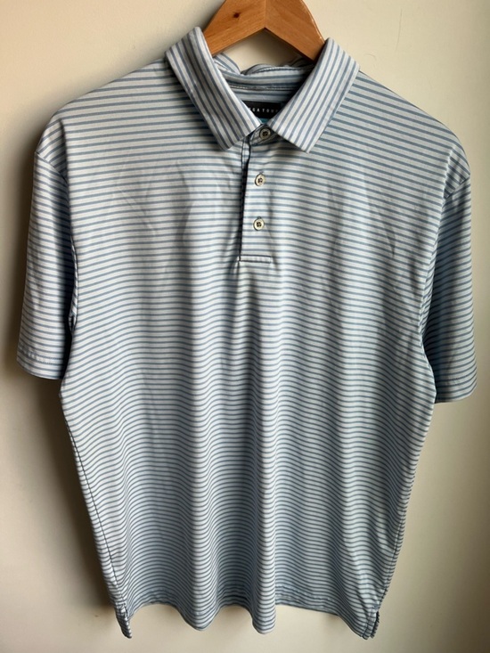 PGA Tour Other - Men's PGA Light Blue Striped Golf Shirt - L